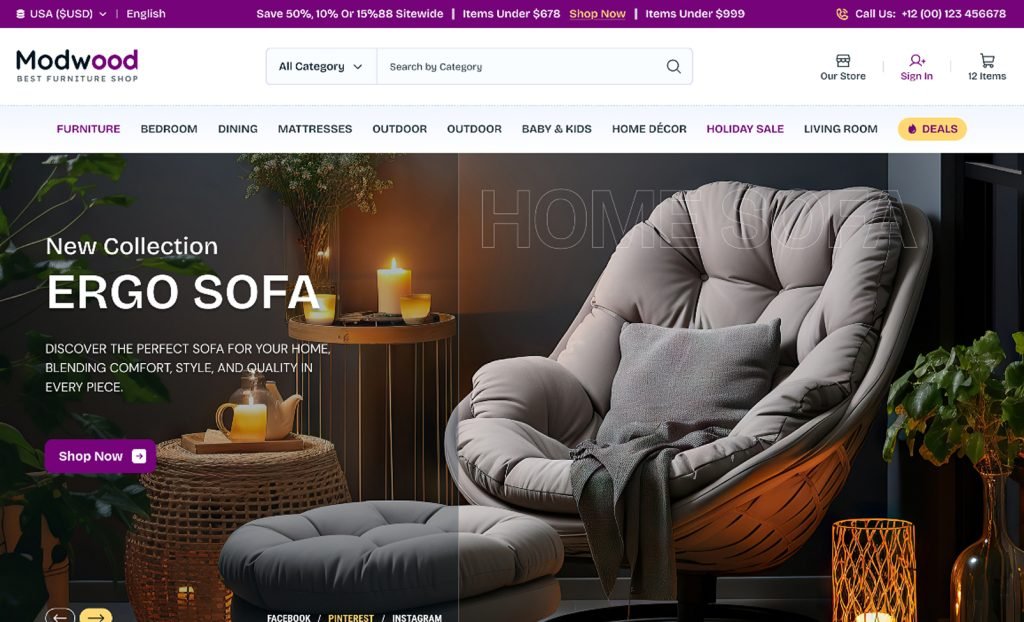 Modwood – Home Decore & Furniture Eccomarce Store