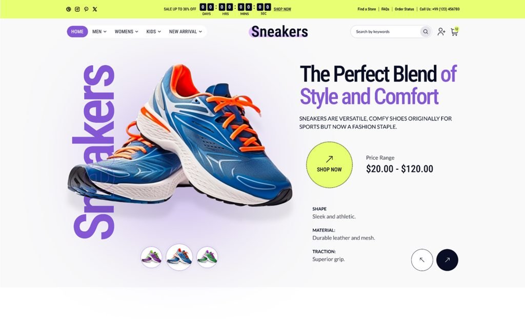 Sneakers – Modern Footwear E-Commerce Store