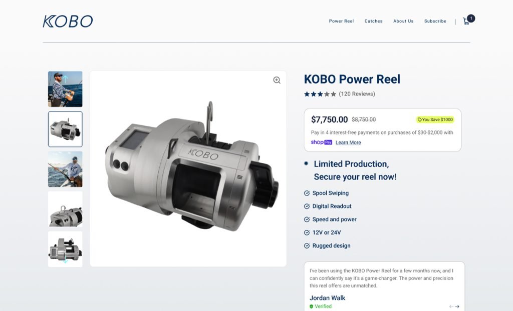 Kobo – Fishing Reel Branding Website